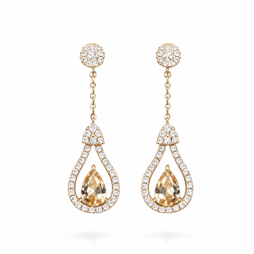 Elegant Gold light bulb Drop Earrings